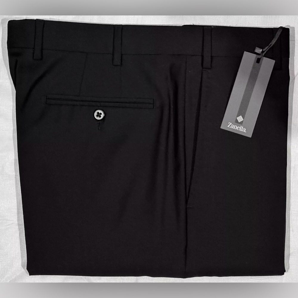 $450 SZ 34 NEW IMPERFECT ZANELLA PANTS PARKER DRESS SOLID BLACK MENS